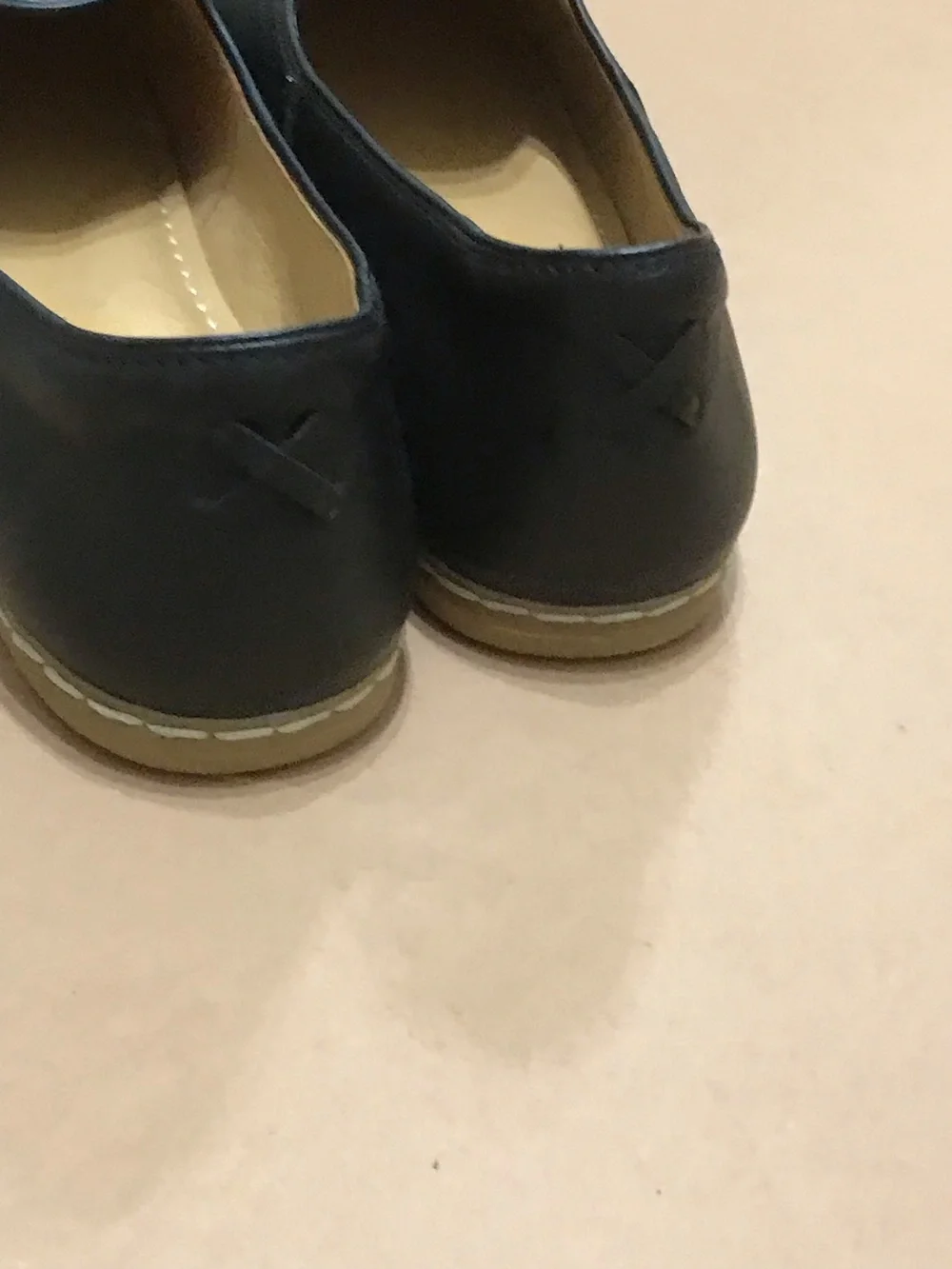 CHARIX Black Leather Slip-On Loafers with Tan Insole Size 46 US 12